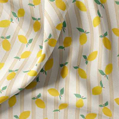 TISSUS ENDUIT IMPRIME CITRONS
