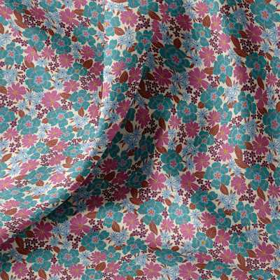 Tissu coton imprimé fleurs