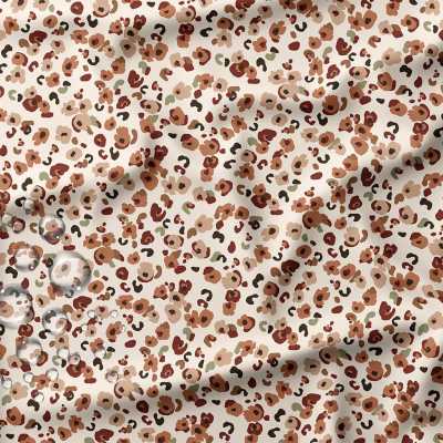 TISSUS IMPERMEABLE LEOPARD ECRU CHOCOLAT