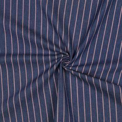 TISSUS JEAN DENIM BLEU RAYURES BLEU
