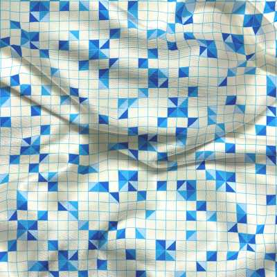 Tissu modern triangles sky