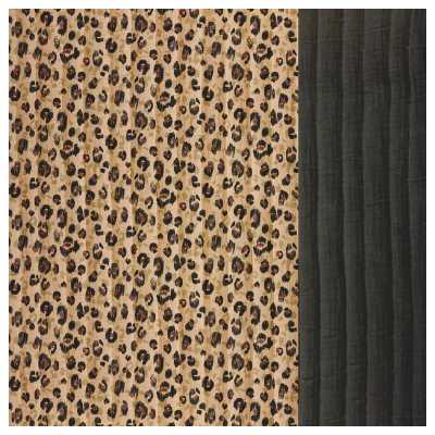 Tissu double gaze matelassée Karli beige / noir