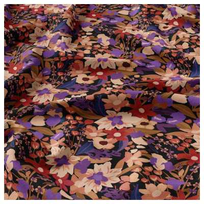 Tissus viscose aozi noir violet